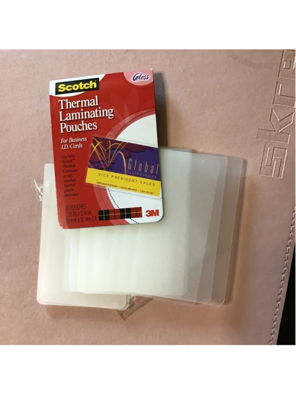 Scotch Thermal Laminating Pouches for Business ID Cards Clear NEW 19 Pouches
